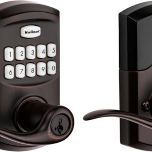 smartcode 917 keypad keyless entry traditional residential electronic lever deadbolt alternative with tustin door lever and smartkey security, venetian bronze