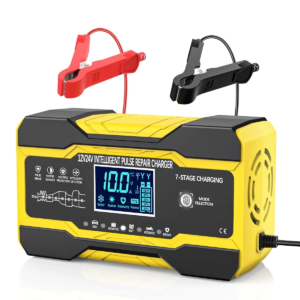 battery charger 10 amp 12v and 24v fully automatic smart car battery charger, battery maintainer trickle charger, battery charger with temperature compensation for truck motorcycle lawn mower boat