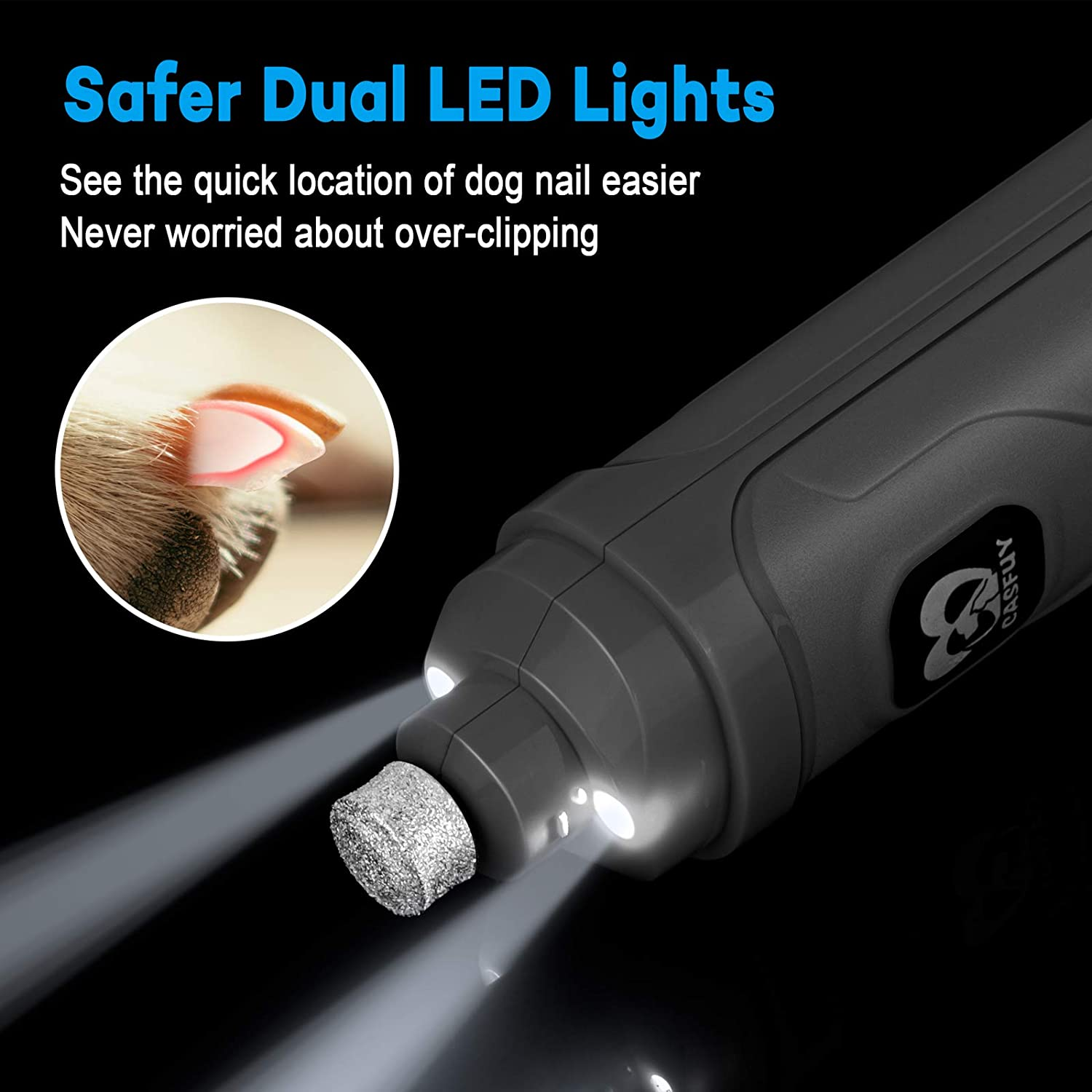 dog nail grinder with 2 led light new version 2 speed powerful electric pet nail trimmer professional quiet painless paws grooming & smoothing for small medium large dogs and cats (grey) dog nail grinder with 2 led light new version 2 speed powerful electric pet nail trimmer professional quiet painless paws grooming & smoothing for small medium large dogs and cats (grey)