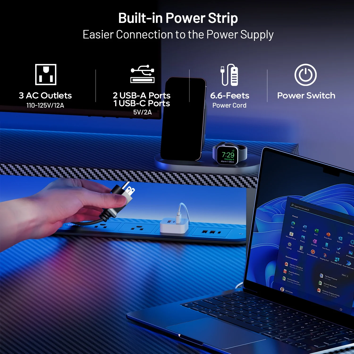63 inch gaming desk with led lighting and integrated power outlet, featuring monitor stand for enhanced gaming experience 63 inch gaming desk with led lighting and integrated power outlet, featuring monitor stand for enhanced gaming experience