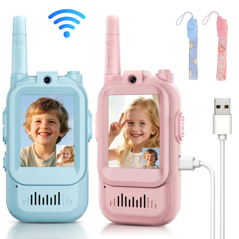 2pcs video walkie talkies for kids rechargeable toddler toys for indoor camping travel birthday gfits for kids ages 3 12 2pcs video walkie talkies for kids rechargeable toddler toys for indoor camping travel birthday gfits for kids ages 3 12