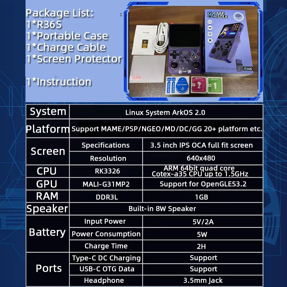 r36s retro game console handheld video arkos 2.0 system 3.5 inch single card portable pocket video player 64gb 128gb 20000 games r36s retro game console handheld video arkos 2.0 system 3.5 inch single card portable pocket video player 64gb 128gb 20000 games
