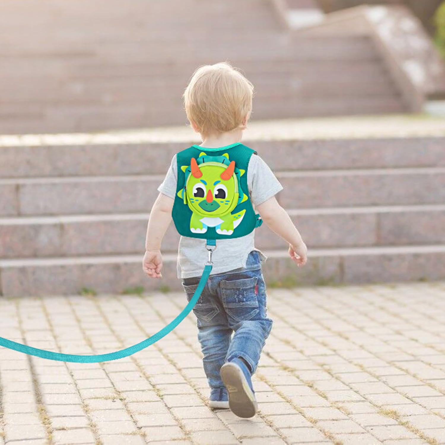 toddler harness leash with anti lost wrist link cute triceratops walking assistant strap for outdoor activities toddler harness leash with anti lost wrist link cute triceratops walking assistant strap for outdoor activities