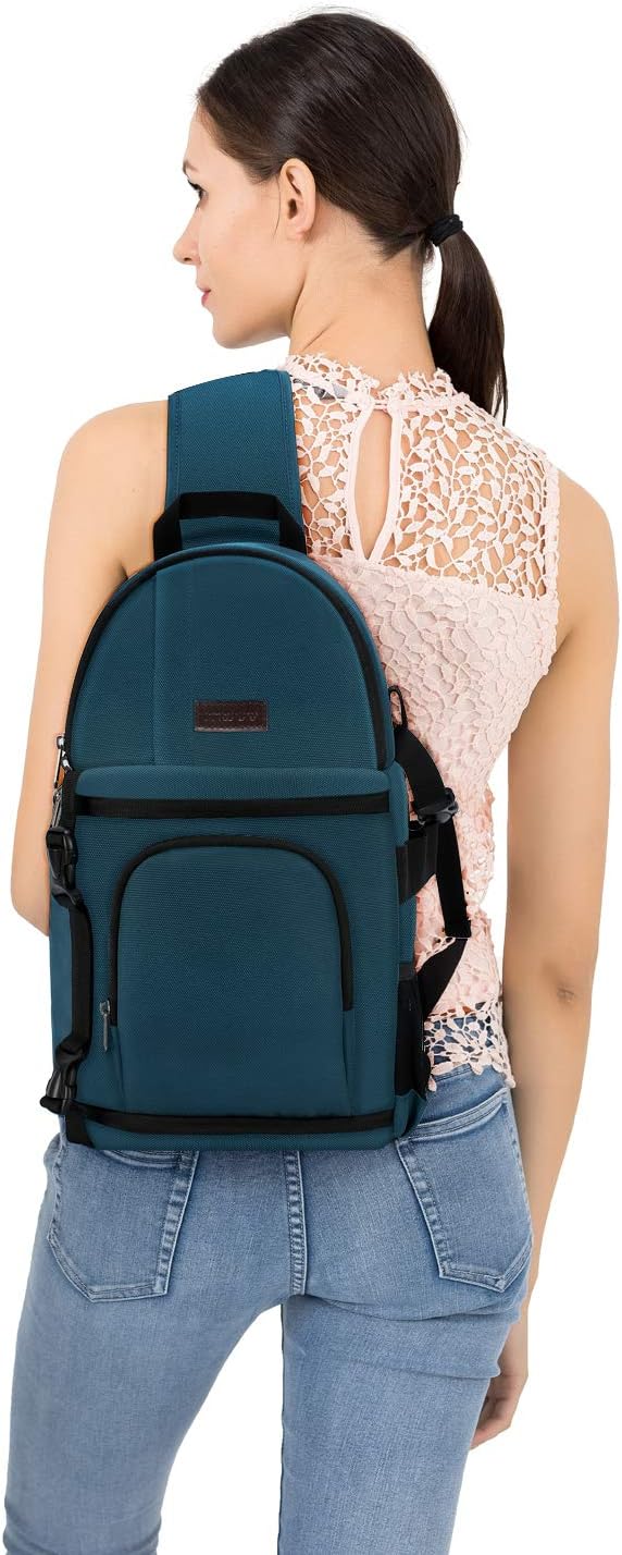 professional camera sling bag for dslr, slr, and mirrorless cameras shockproof photography backpack with tripod holder and removable modular inserts, compatible with canon, nikon, sony, and fuji deep teal professional camera sling bag for dslr, slr, and mirrorless cameras shockproof photography backpack with tripod holder and removable modular inserts, compatible with canon, nikon, sony, and fuji deep teal