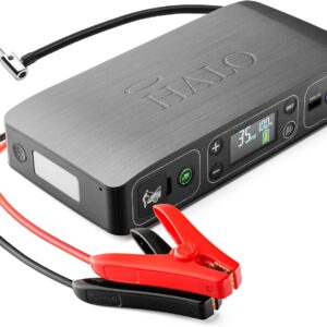 Home bolt air 58830 portable car battery jump starter with 100 psi air compressor, 58.8wh usb power bank, emergency floodlight, and charger for cars, suvs, and trucks – gray, tsa approved