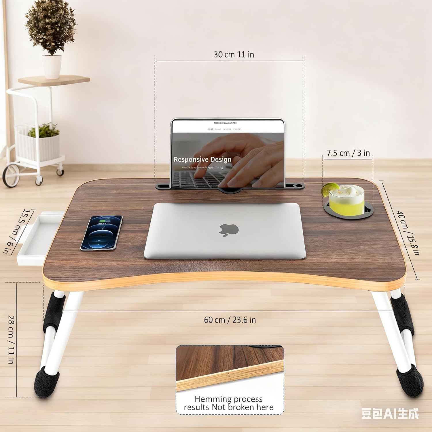 portable foldable laptop bed desk with storage drawer and cup holder lap desk laptop stand tray table for eating, reading and working portable foldable laptop bed desk with storage drawer and cup holder lap desk laptop stand tray table for eating, reading and working