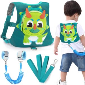 New Arrivals toddler harness leash with anti lost wrist link cute triceratops walking assistant strap for outdoor activities