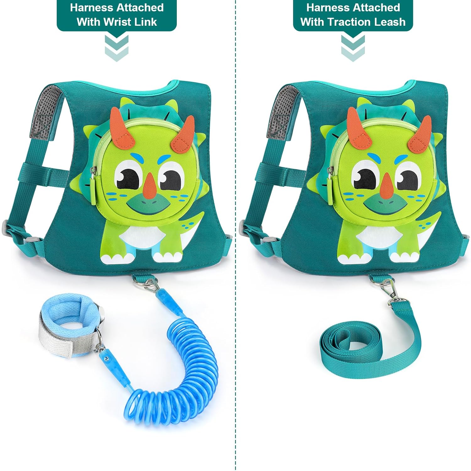 toddler harness leash with anti lost wrist link cute triceratops walking assistant strap for outdoor activities toddler harness leash with anti lost wrist link cute triceratops walking assistant strap for outdoor activities