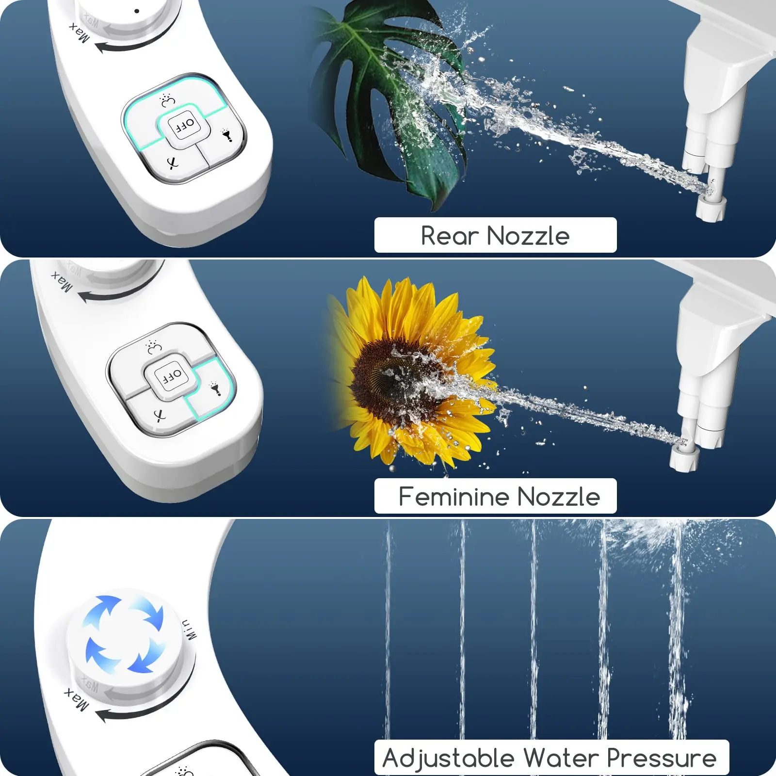 non electric left hand bidet with self cleaning dual nozzle for frontal and rear wash fresh water bidet non electric left hand bidet with self cleaning dual nozzle for frontal and rear wash fresh water bidet