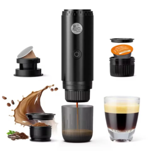 Home portable 3 in 1 espresso machine: travel coffee maker for camping, hiking, and office use with usb c self heating feature