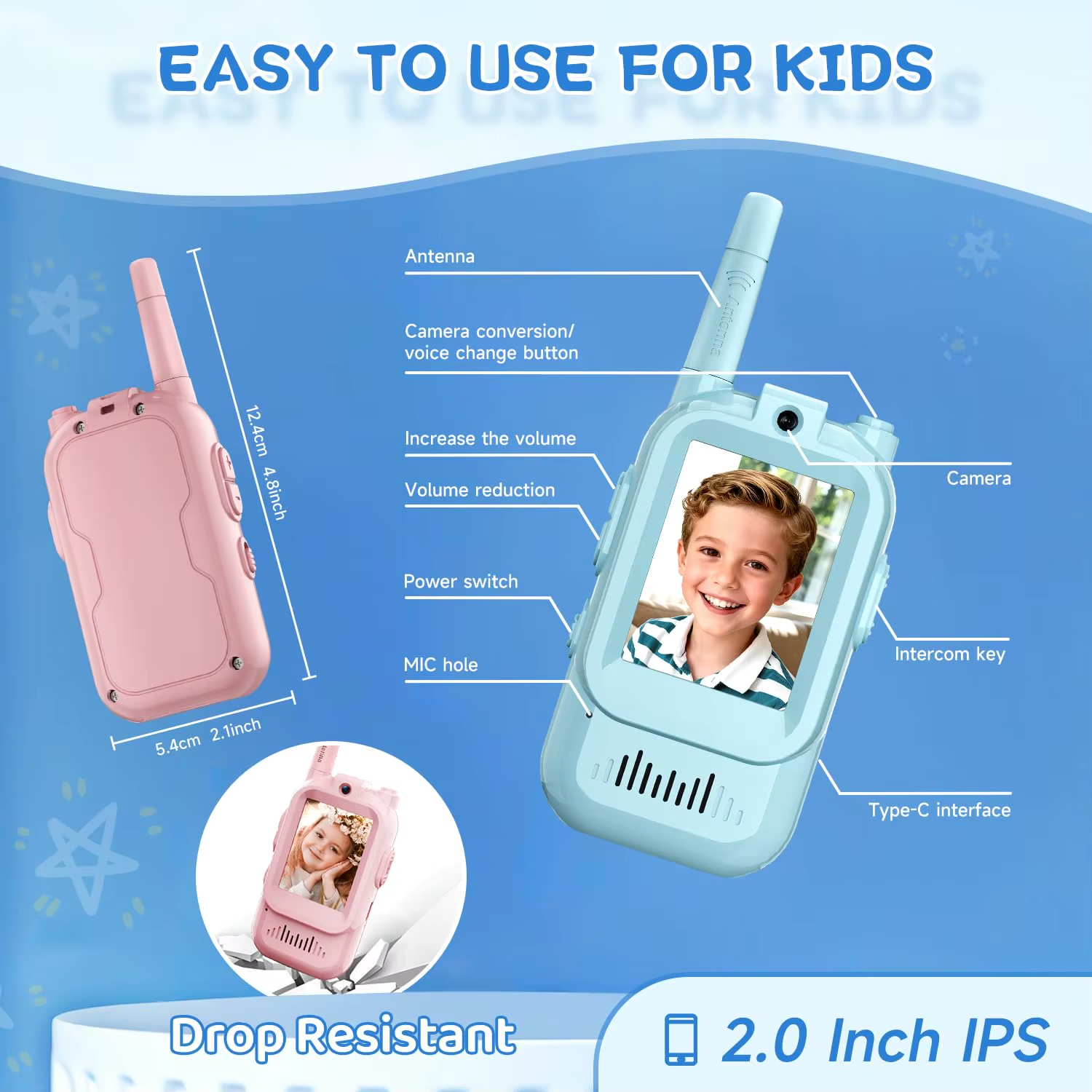 2pcs video walkie talkies for kids rechargeable toddler toys for indoor camping travel birthday gfits for kids ages 3 12 2pcs video walkie talkies for kids rechargeable toddler toys for indoor camping travel birthday gfits for kids ages 3 12