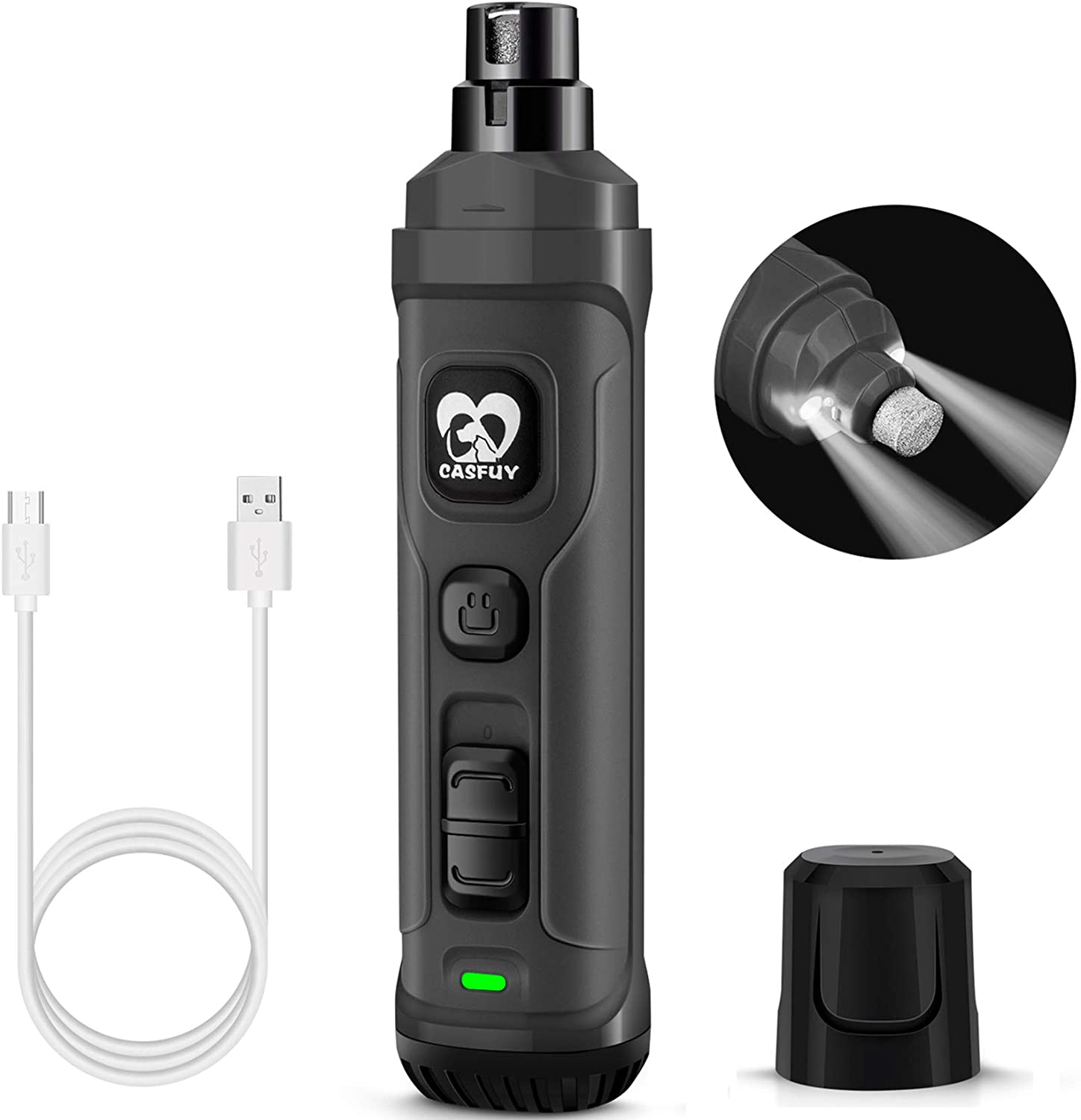 dog nail grinder with 2 led light new version 2 speed powerful electric pet nail trimmer professional quiet painless paws grooming & smoothing for small medium large dogs and cats (grey) dog nail grinder with 2 led light new version 2 speed powerful electric pet nail trimmer professional quiet painless paws grooming & smoothing for small medium large dogs and cats (grey)